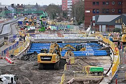 The dig site for the Mytongate Underpass of the A63 in Kingston upon Hull.