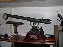 Dr Reid's 3.25-inch (83 mm) refractor telescope in Airdrie Public Observatory ASTRA - Dr Reid 3.5 inch refractor Airdrie Public Observatory.JPG