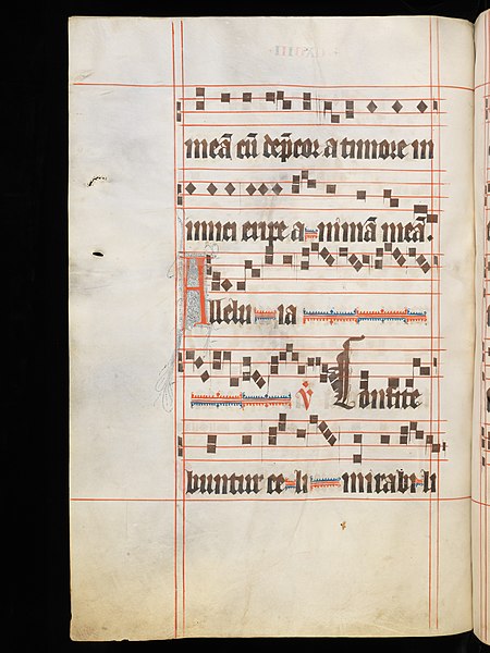 File:Aarau, Aargauer Kantonsbibliothek, MsWettFm 3, f. 119v – Graduale oesa, Proprium de sanctis.JPG