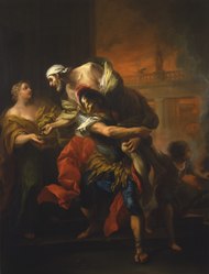 Aeneas redt zijn vader van de brand in Troje (Carle Vanloo) - Nationalmuseum - 23863.tif