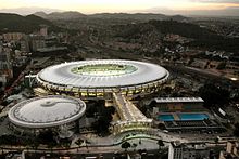 Vue aérienne du complexe sportif du Maracanã.