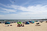 Beach west of pier