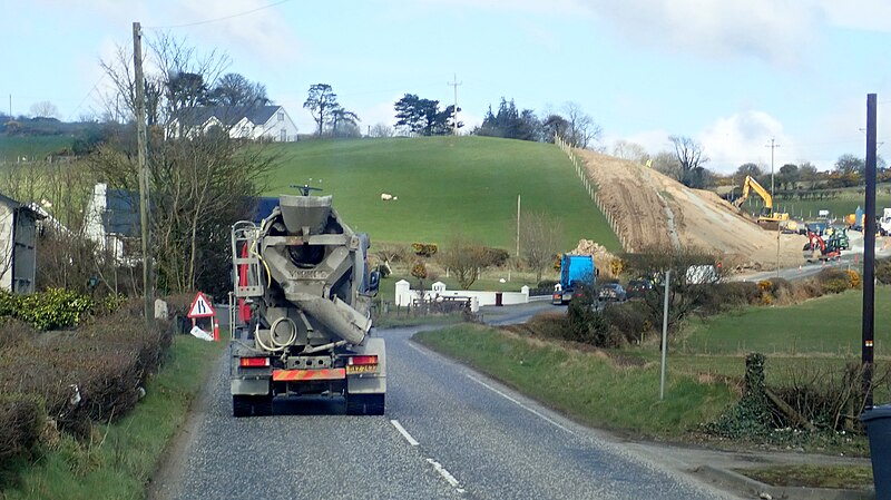 File:Approaching the realignment works on the B8 east of Mayobridge - geograph.org.uk - 5761994.jpg