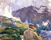 ジョン・シンガー・サージェント 1909年 『シンプロン山を描く画家』 フォッグ美術館 ケンブリッジ (マサチューセッツ州)