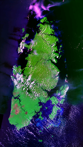 De Aru-eilanden vanuit de ruimte