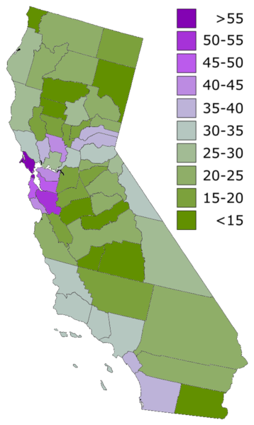 File:Bachelor Degree And Higher in CA by County.png