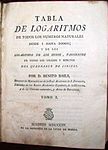 Bails-ibarra-logaritmos.jpg (Portada de la Taula de Logaritmes de Benet Bails. Imprenta Viuda de Ibarra, 1804.)