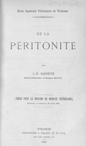 C.-M. Baissette, De la péritonite, 1868    