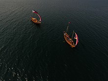 Balangay boats viewed from the air Balangay boats Aerials.jpg