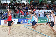 Deutsch: Beachhandball Europameisterschaften 2019 (Beach handball Euro); Tag 6: 7. Juli 2019 – Männerfinale, Dänemark-Norwegen 2:0 (25:18, 19:16) English: Beach handball Euro; Day 6: 7 July 2019 – Men's Final – Denmark-Norway 2:0 (25:18, 19:16)