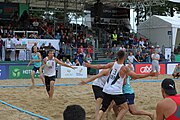 Deutsch: Beachhandball Europameisterschaften 2019 (Beach handball Euro); Tag 6: 7. Juli 2019 – Männerfinale, Dänemark-Norwegen 2:0 (25:18, 19:16) English: Beach handball Euro; Day 6: 7 July 2019 – Men's Final – Denmark-Norway 2:0 (25:18, 19:16)