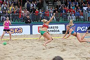 Deutsch: Beachhandball Europameisterschaften 2019 (Beach handball Euro); Tag 6: 7. Juli 2019 – Frauenfinale, Dänemark-Ungarn 2:0 (18:12, 23:22) English: Beach handball Euro; Day 6: 7 July 2019 – Women's Final – Denmark-Hungary 2:0 (18:12, 23:22)