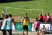 Deutsch: Beachhandball Europameisterschaften 2019 (Beach handball Euro); Tag 1: 2. Juli 2019 – Männer, Vorrunde Gruppe A, Deutschland-Norwegen 2:0 (22:14, 22:20) English: Beach handball Euro; Day 1: 2 July 2019 – Men Preliminary Round Group A – Germany-Norway 2:0 (22:14, 22:20)