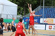 Deutsch: Beachhandball Europameisterschaften 2019 (Beach handball Euro); Tag 2: 3. Juli 2019 – Männer, Vorrunde Gruppe B, Serbien-Portugal 2:0 (20:15, 88:17) English: Beach handball Euro; Day 2: 3 July 2019 – Men Preliminary Round Group B - Serbia-Portugal 2:0 (20:15, 88:17)