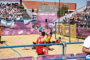 Deutsch: Beachhandball bei den Olympischen Jugendspielen 2018; Tag 3, 9. Oktober 2018; Jungs, Vorrunde, Gruppe A - Ungarn-Thailand 2:1 English: Beach handball at the 2018 Summer Youth Olympics at 9 October 2018 – Girls Preliminary Round Group A‎ – Hungary-Thailand 2:1