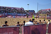 Deutsch: Beachhandball bei den Olympischen Jugendspielen 2018; Tag 7, 13. Oktober 2018; Jungen, Halbfinale – Argentinien-Portugal 1:2 English: Beach handball at the 2018 Summer Youth Olympics at 13 October 2018 – Boys Semifinal – Argentina-Portugal 1:2