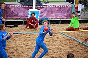 Deutsch: Beachhandball bei den Olympischen Jugendspielen 2018; Tag 6, 12. Oktober 2018; Mädchen, Platzierungsrundenspiel – Russland-Venezuela 2:0 English: Beach handball at the 2018 Summer Youth Olympics at 12 October 2018 – Girl's Consolation Round – Russland-Venezuela 2:0