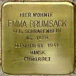 Stolperstein Meyerhofstraße 12 Brumsack Emma