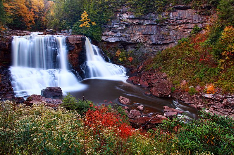 File:Black-waterfalls-evening-foliage - West Virginia - ForestWander.jpg