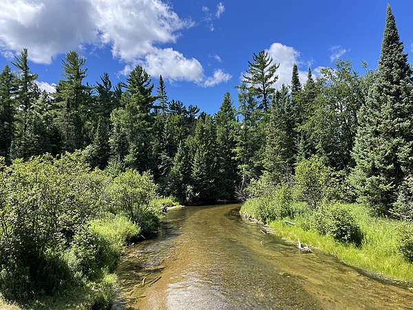 The Boardman River from a pedestrian bridge near Kingsley, Michigan