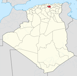 Maakunnan sijainti Algerian kartalla.