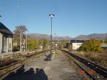 A Bourg-Madame állomás peronjai és vágányai