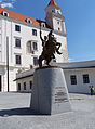 Statue of Svatopluk in front of the Bratislava Castle