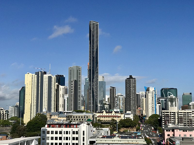 File:Brisbane CBD seen from Eleven Rooftop Bar at 757 Ann St, Fortitude Valley in July 2018, 03.jpg