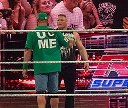 Brock Lesnar face to face with John Cena after his return in April 2012. Brock Lesnar and John Cena.jpg