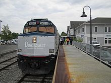 A Downeaster special train at Brunswick Maine Street Station in June 2012, five months before the start of service