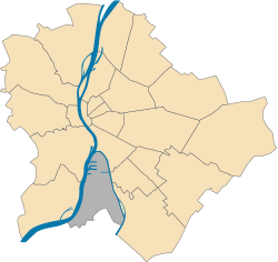 Localisation du District XXI à Budapest (en gris)