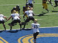 Colorado punts during a road game against the California Golden Bears. The Golden Bears won 52-7.