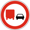 В25 No overtaking by trucks/heavy goods vehicles