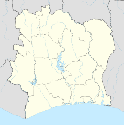 Lliga ivoriana de futbol està situat en Costa d'Ivori