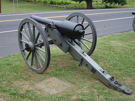 20-pounder Parrott rifle, rear view, Gettysburg NMP CW Arty 20lb Parrott rear.jpg