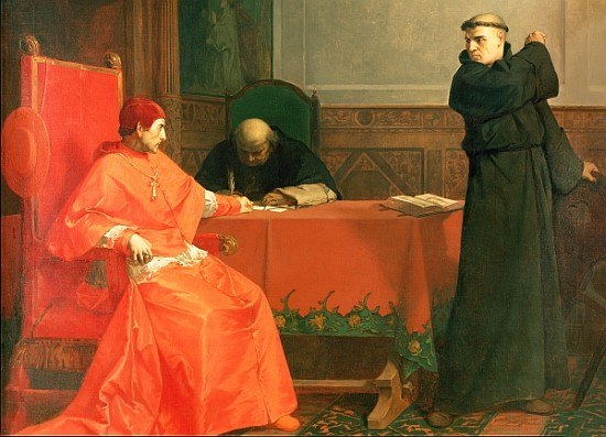 Martin Luther in front of Cardinal Cajetan by Ferdinand Pauwels