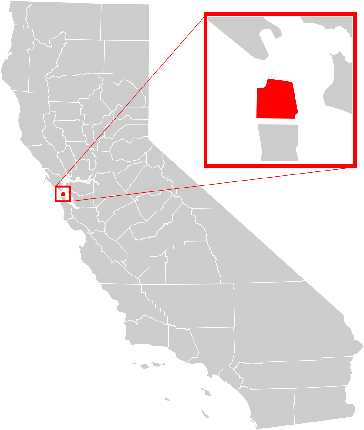 San Francisco Ca On Map File:california County Map (San Francisco County Enlarged).Svg - Wikimedia  Commons