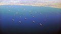 Cargo ships off Long Beach California