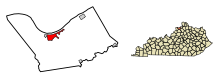 Carroll County Kentucky Incorporated e Aree non incorporate Carrollton Highlighted 2113024.svg