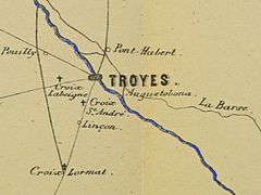 Carte des routes romaines Troyes.