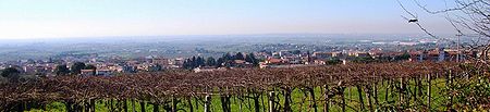 Vue de Cecchina de la colline appelée Poggio Ameno