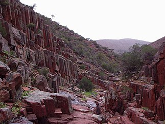 Basalt columns in the Gawler Ranges