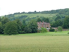 Chequers from the Ridgeway with Coombe Hill behind it