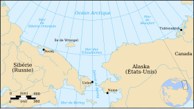 Mapa Chukchi moře.