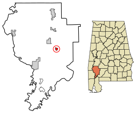 Clarke County Alabama Incorporated and Unincorporated areas Whatley Highlighted 0181744.svg