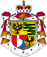 Wappenmantel im Wappen des Fürstentums Liechtenstein