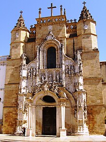 The Monastery of the Holy Cross of Coimbra was the first house of the order; from the 16th century it constituted one of the most important cultural centers of Portugal Coimbra igr sta cruz 1.JPG