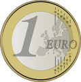 Reverso común da moeda de 1 euro.