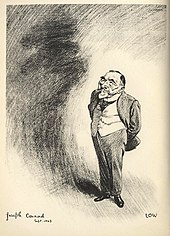 Caricature of Conrad by David Low, 1923 Conrad Low 1923.jpg