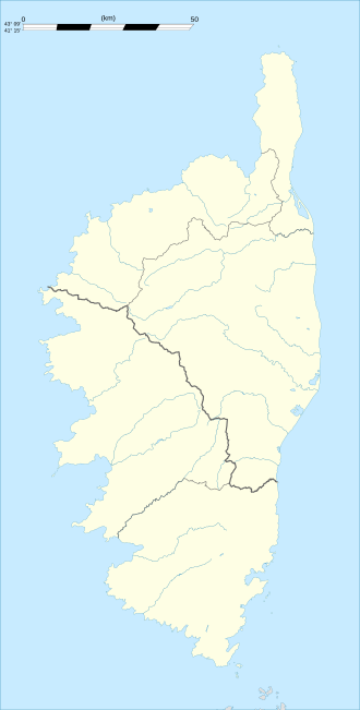 Mapa de localização da região da Córsega.